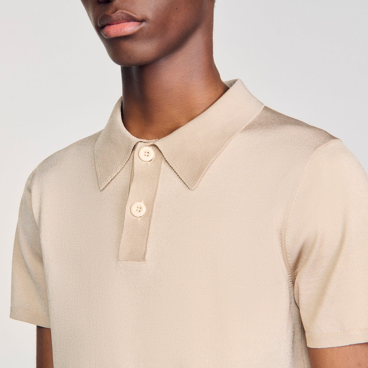 Sandro Short-sleeve knitted polo shirt