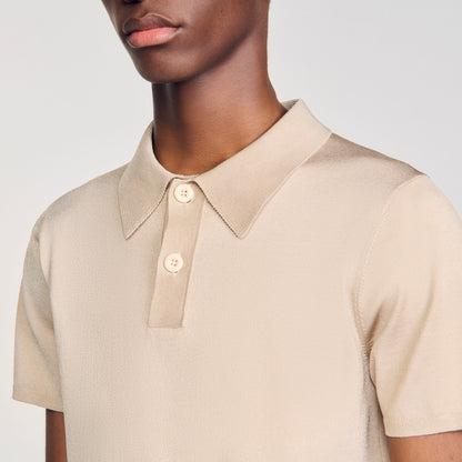 Sandro Short-sleeve knitted polo shirt