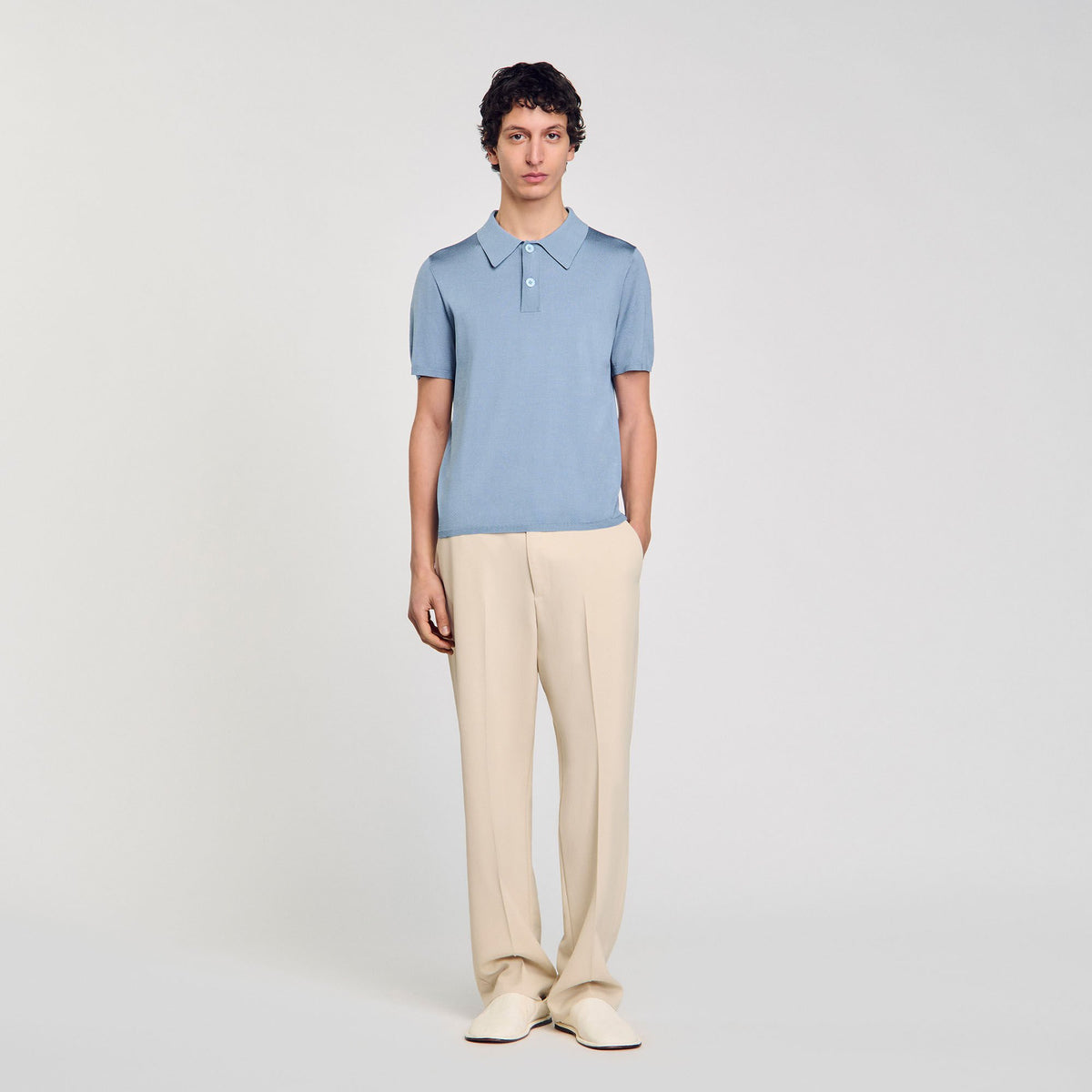 Sandro Short-sleeve knitted polo shirt