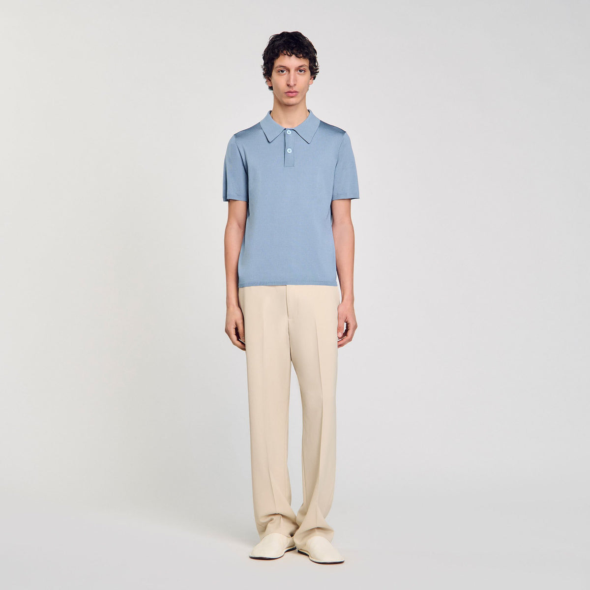 Sandro Short-sleeve knitted polo shirt