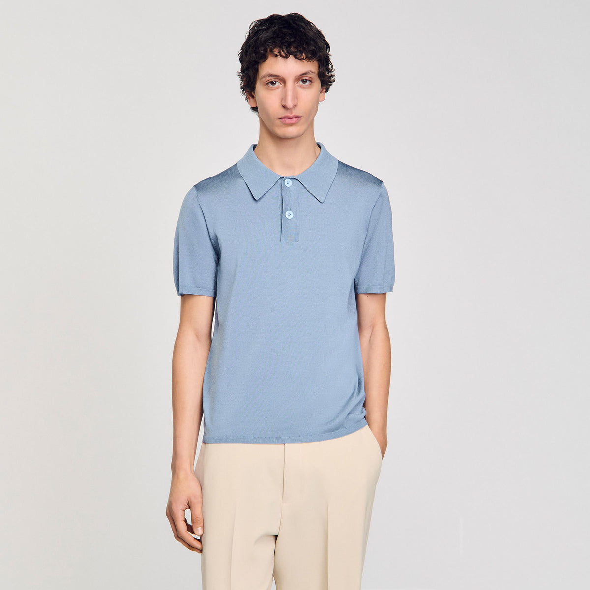 Sandro Short-sleeve knitted polo shirt