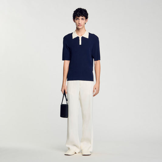 Sandro Two-tone polo shirt