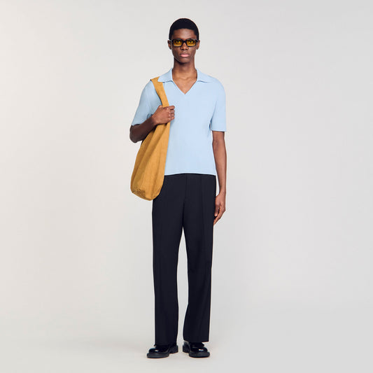 Sandro Rib knit polo shirt