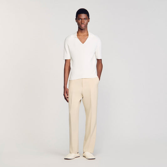 Sandro Rib knit polo shirt