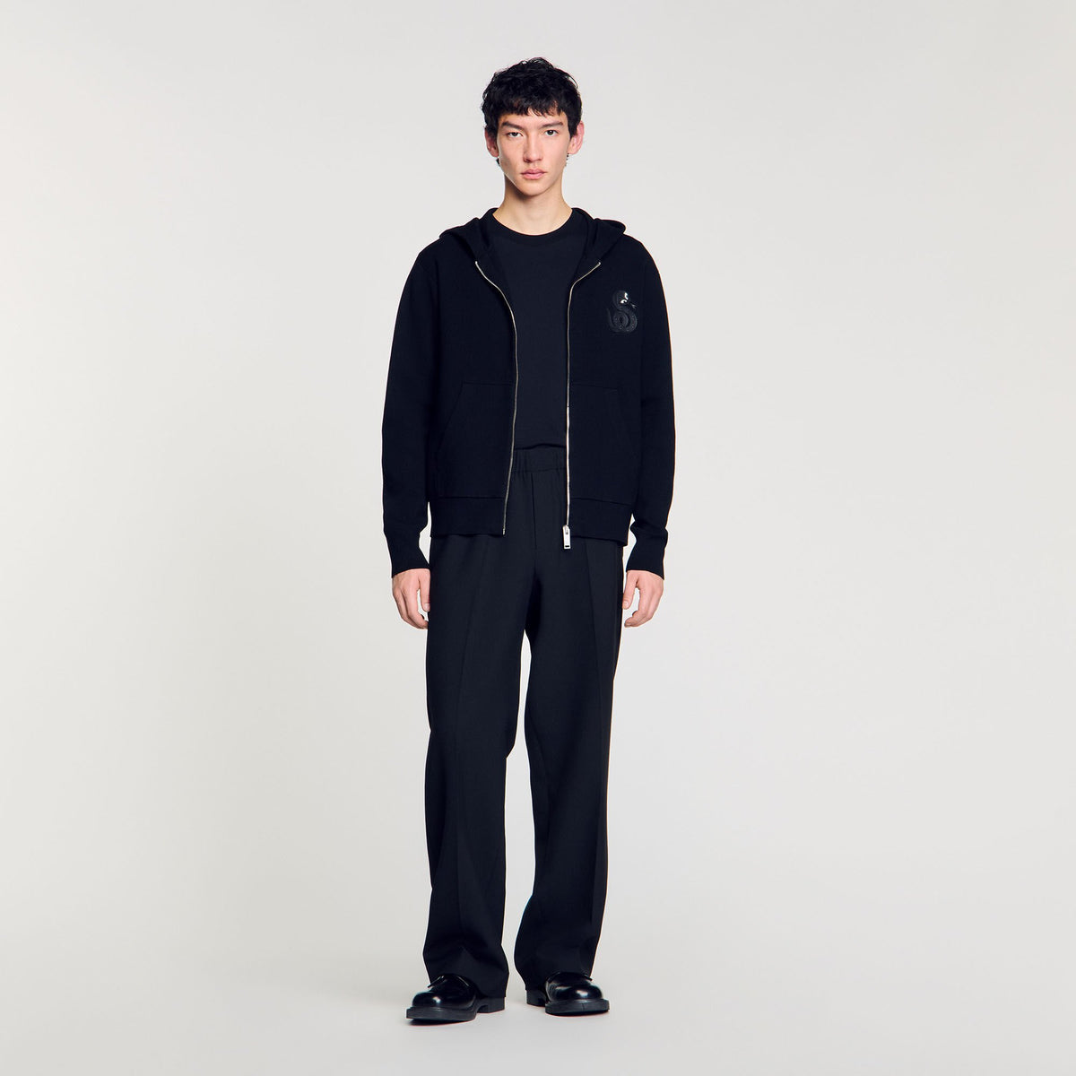 Sandro Zip-up cardigan with snake detail
