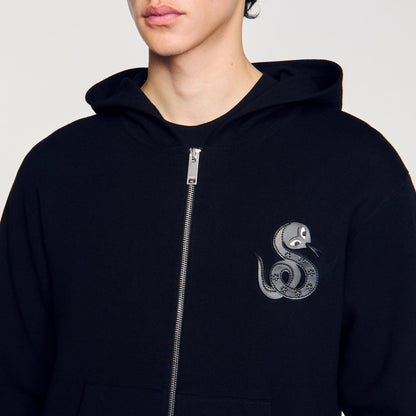 Sandro Zip-up cardigan with snake detail