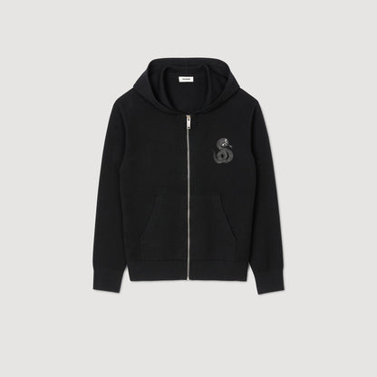 Sandro Zip-up cardigan with snake detail