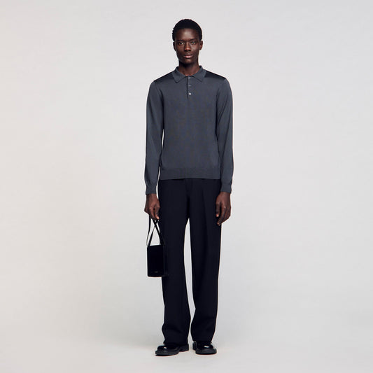 Sandro Ribbed polo shirt
