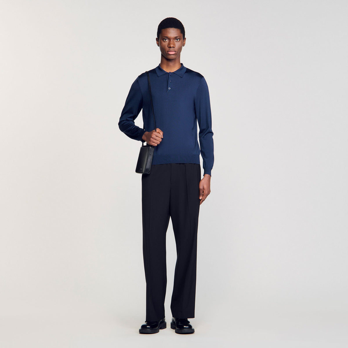 Sandro Ribbed polo shirt
