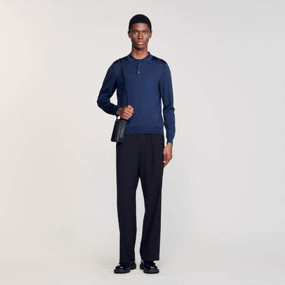 Sandro Ribbed polo shirt