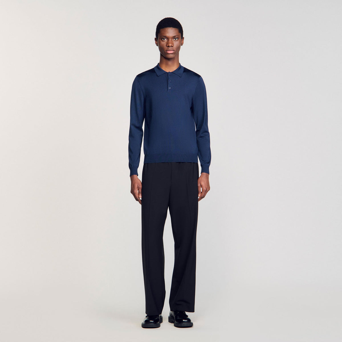 Sandro Ribbed polo shirt