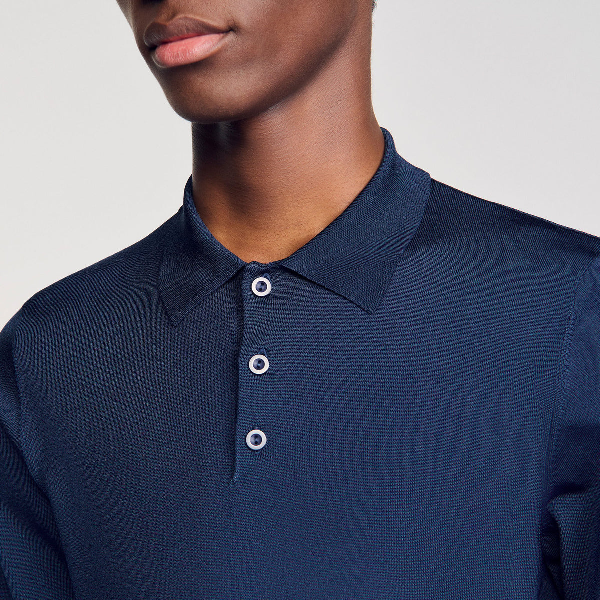 Sandro Ribbed polo shirt