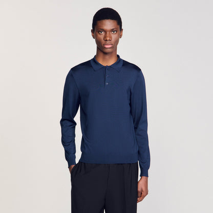 Sandro Ribbed polo shirt