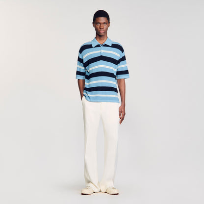Sandro Striped knit polo shirt