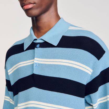 Sandro Striped knit polo shirt
