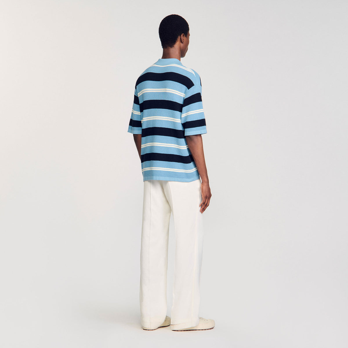Sandro Striped knit polo shirt