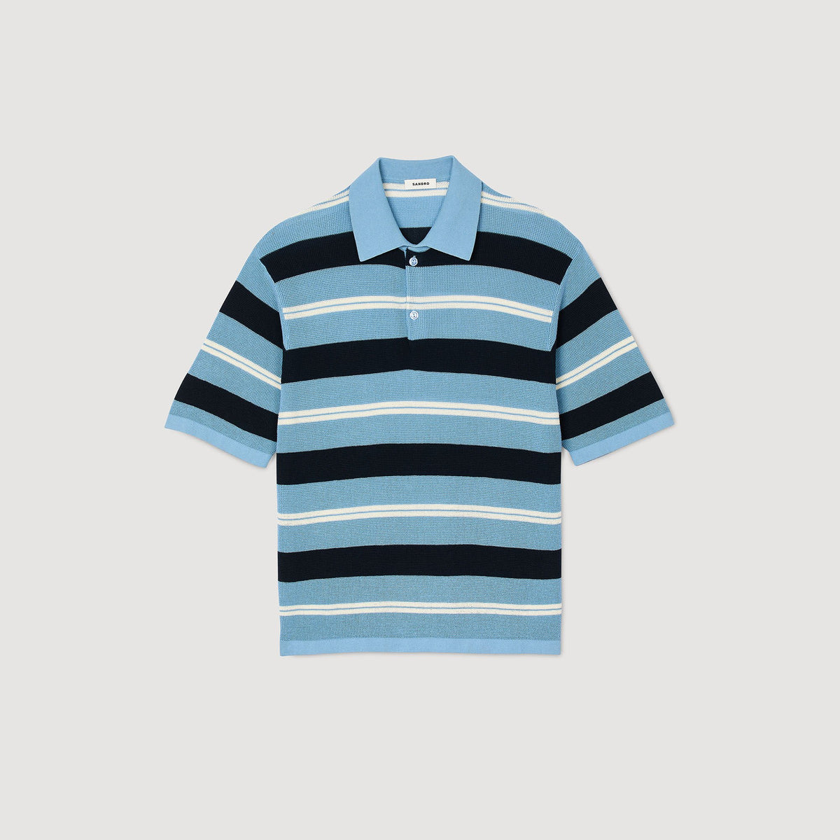 Sandro Striped knit polo shirt