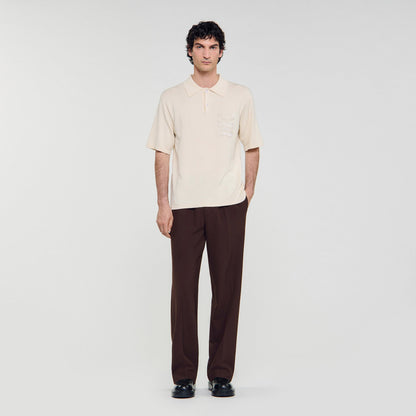 Sandro Polo with rope embroidery