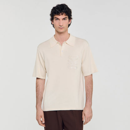Sandro Polo with rope embroidery