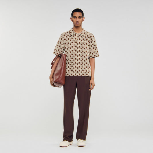 Sandro Rope jacquard cardigan shirt