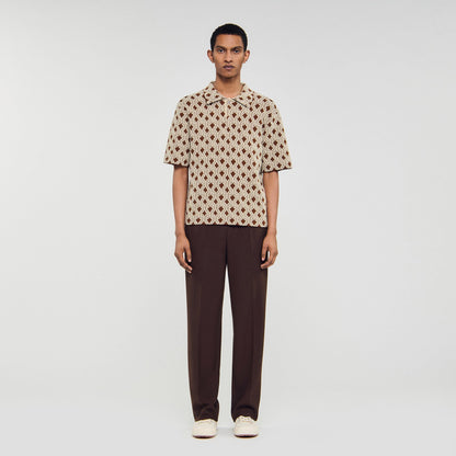 Sandro Rope jacquard cardigan shirt