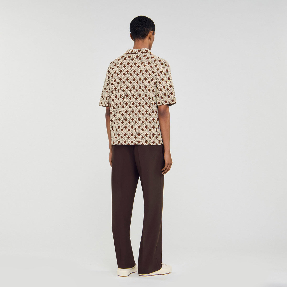 Sandro Rope jacquard cardigan shirt