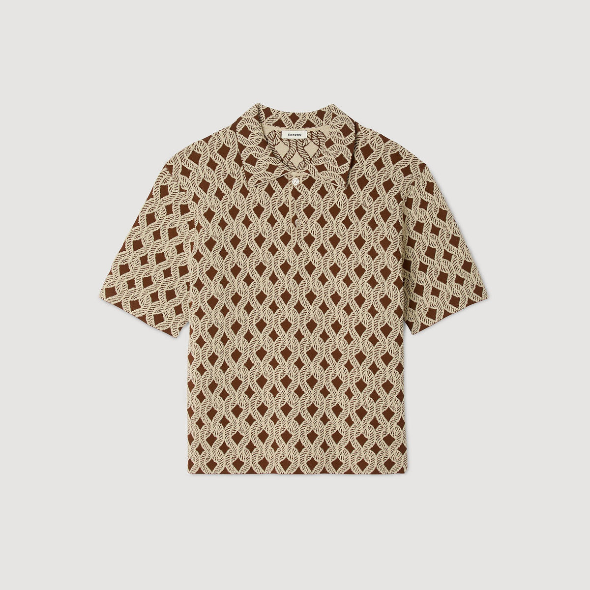 Sandro Rope jacquard cardigan shirt
