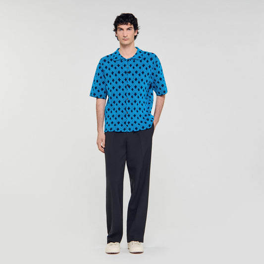 Sandro Rope jacquard cardigan shirt
