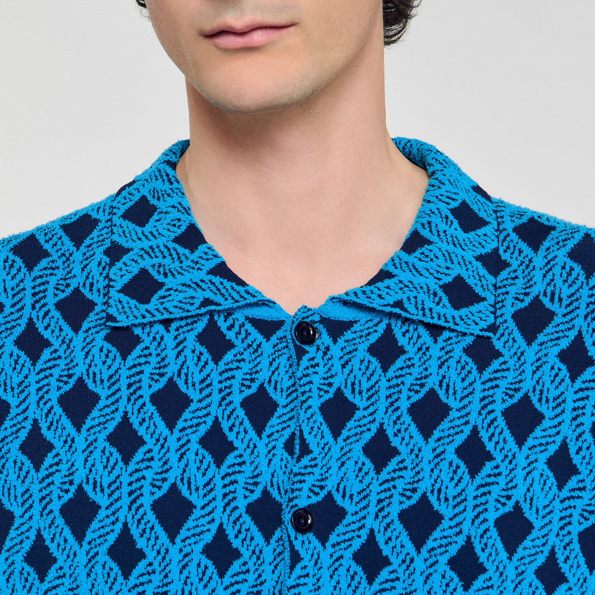 Sandro Rope jacquard cardigan shirt