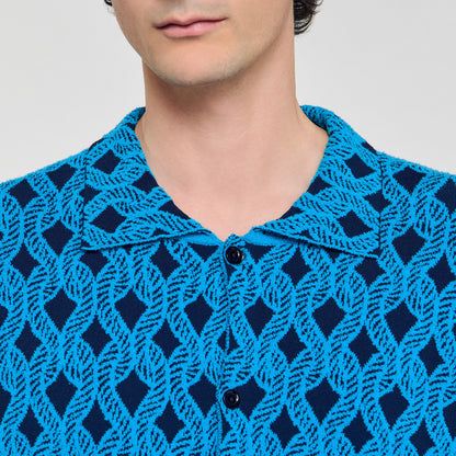 Sandro Rope jacquard cardigan shirt