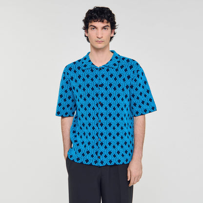 Sandro Rope jacquard cardigan shirt