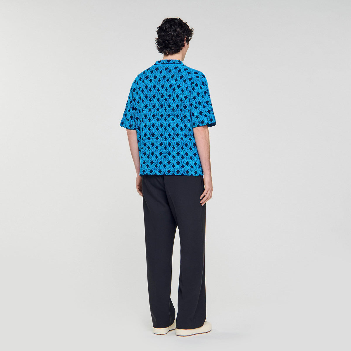 Sandro Rope jacquard cardigan shirt