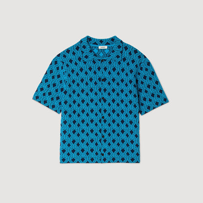 Sandro Rope jacquard cardigan shirt