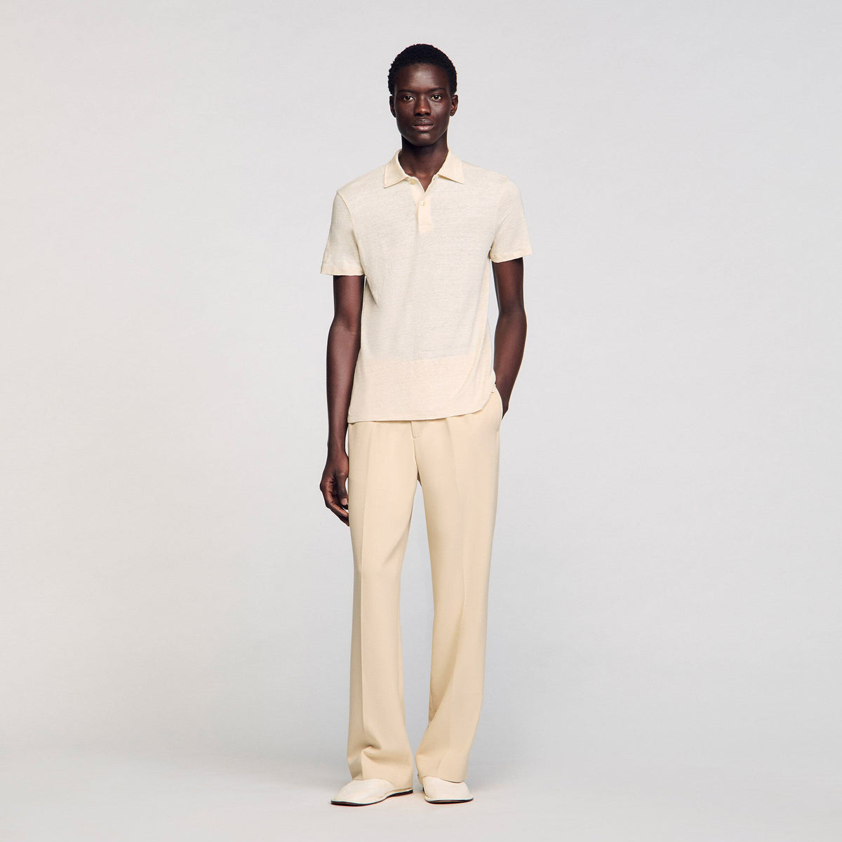 Sandro Linen polo shirt