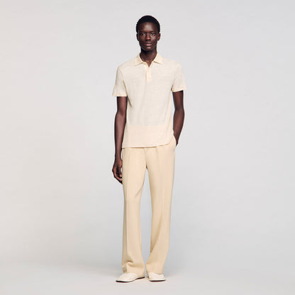 Sandro Linen polo shirt