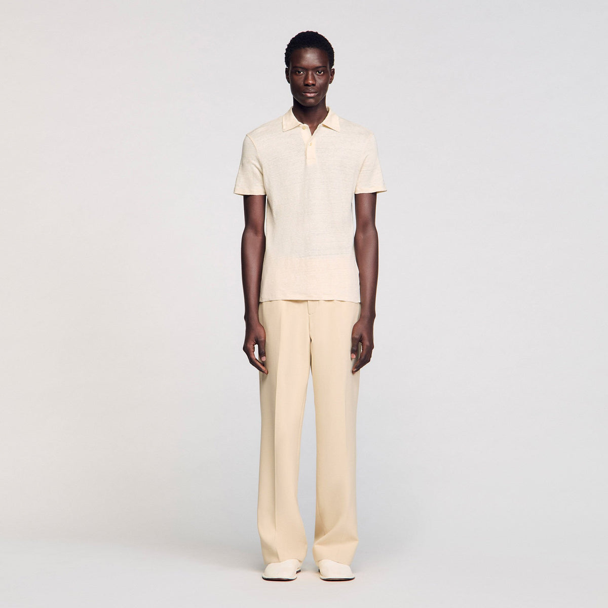 Sandro Linen polo shirt