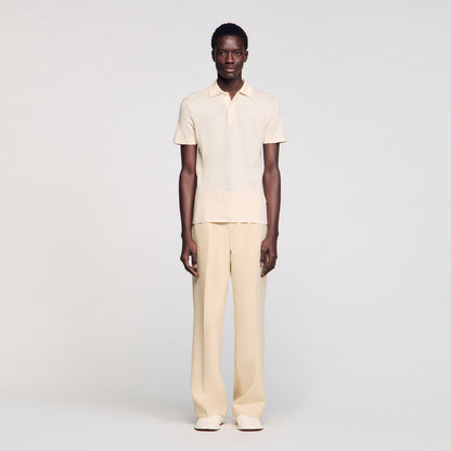 Sandro Linen polo shirt