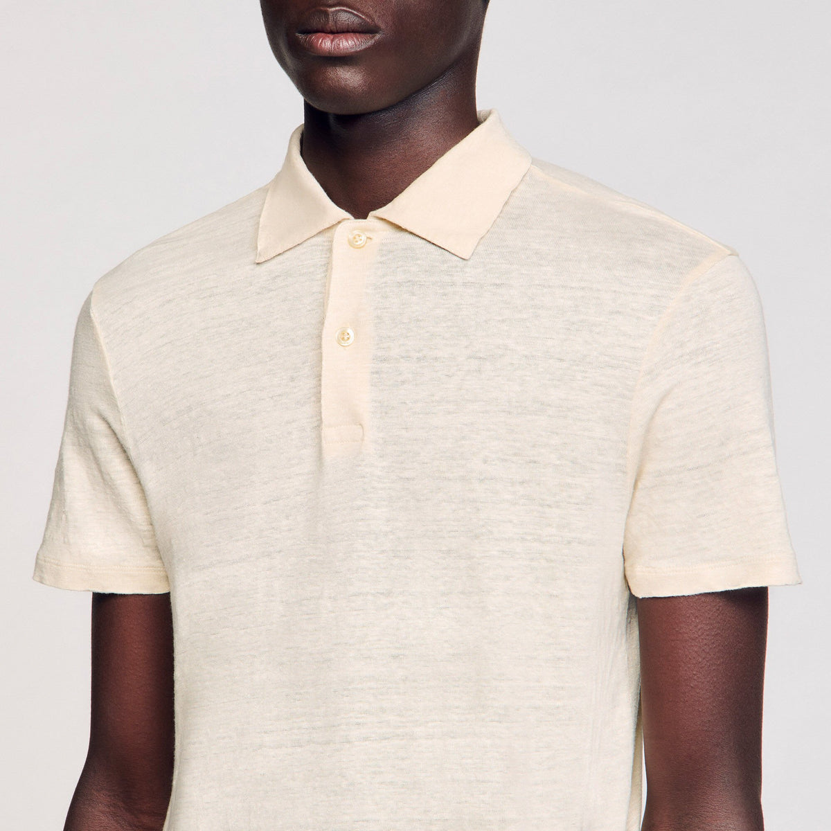 Sandro Linen polo shirt