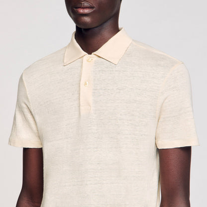 Sandro Linen polo shirt