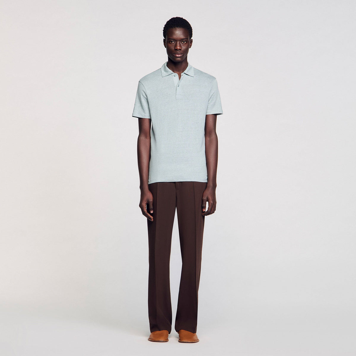 Sandro Linen polo shirt