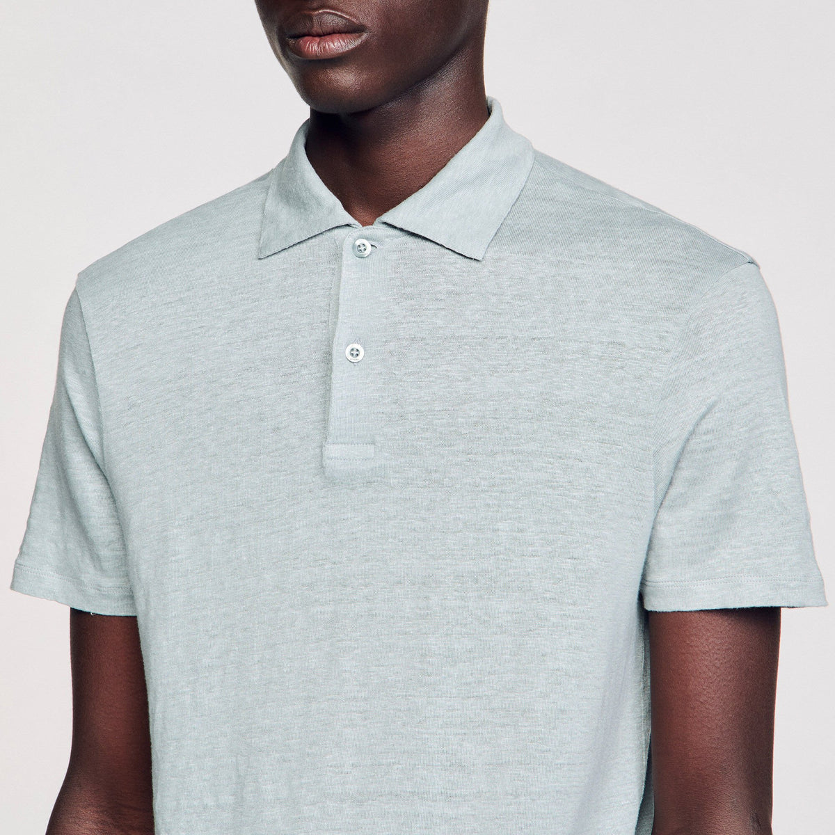 Sandro Linen polo shirt