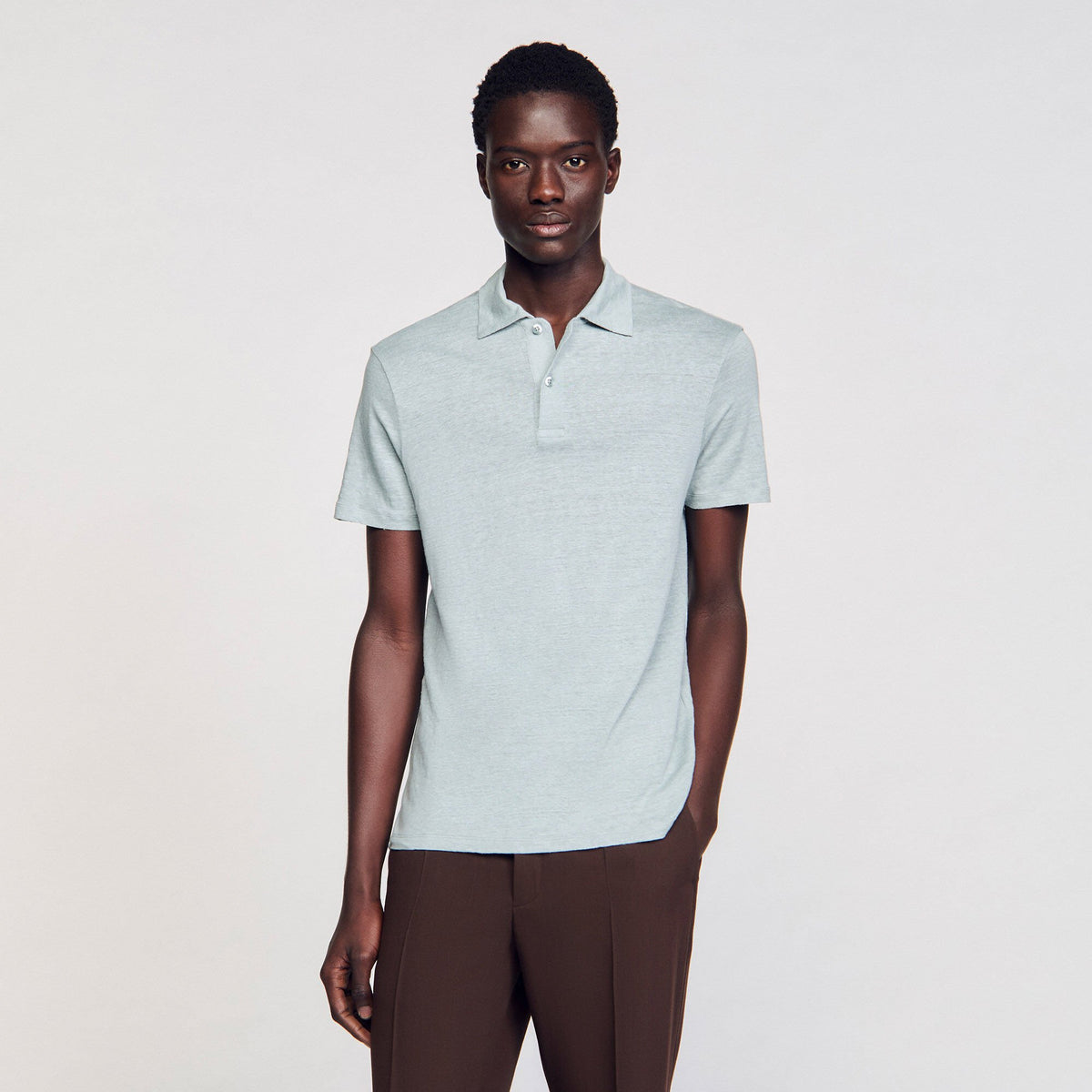 Sandro Linen polo shirt