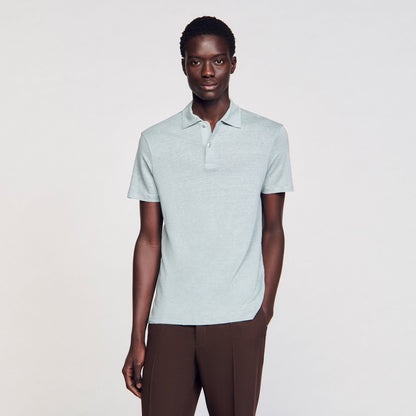 Sandro Linen polo shirt