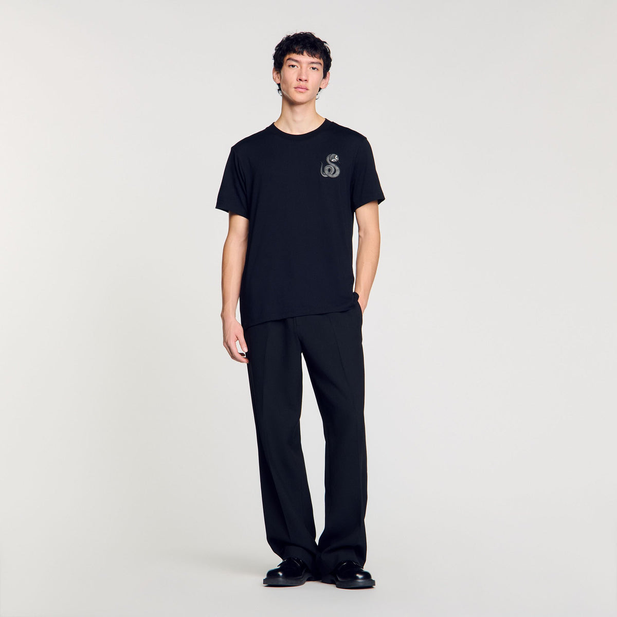 Sandro T-shirt with snake detail