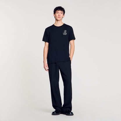 Sandro T-shirt with snake detail