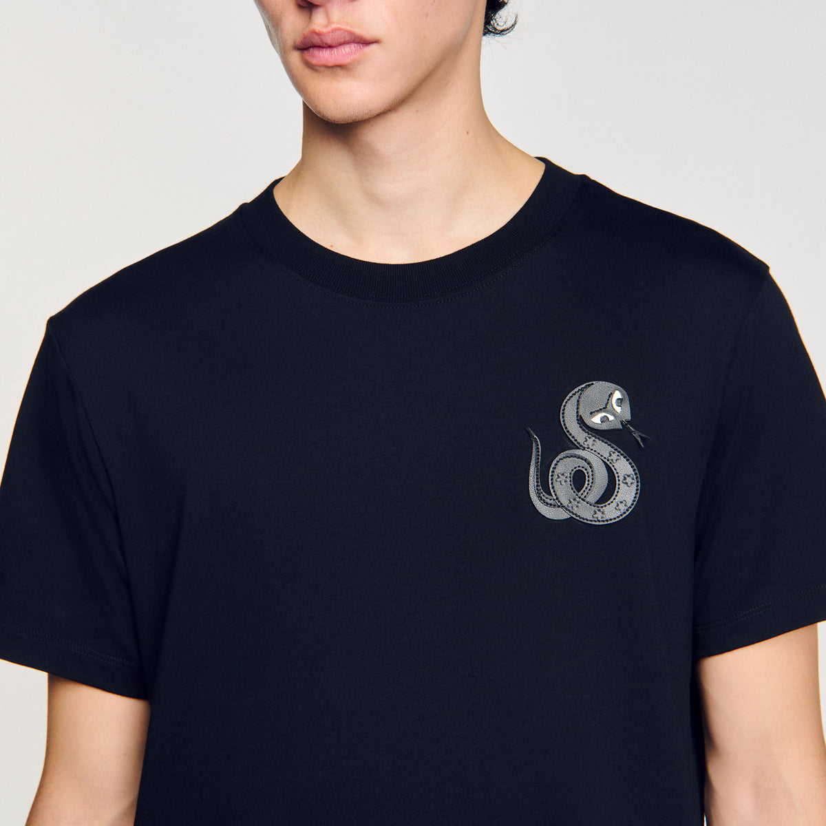 Sandro T-shirt with snake detail