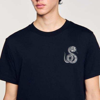 Sandro T-shirt with snake detail