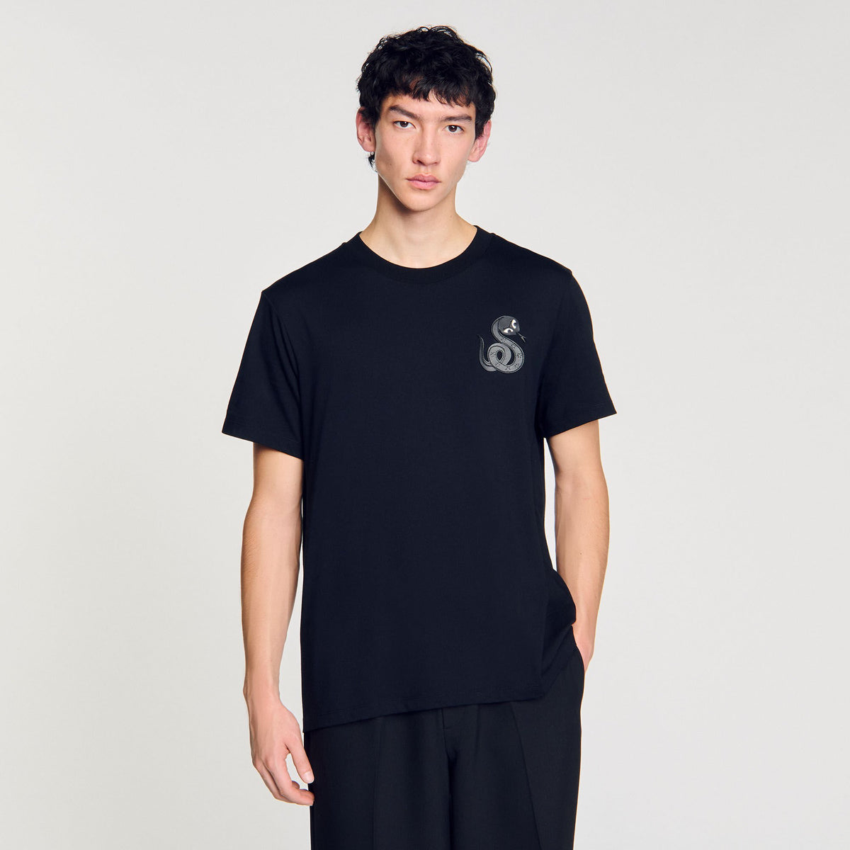 Sandro T-shirt with snake detail