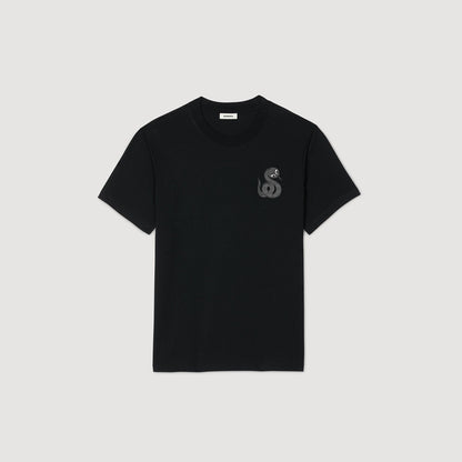 Sandro T-shirt with snake detail