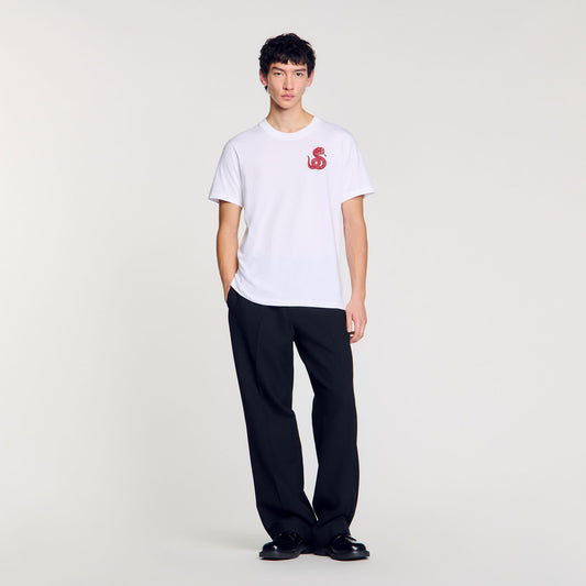 Sandro T-shirt with snake detail